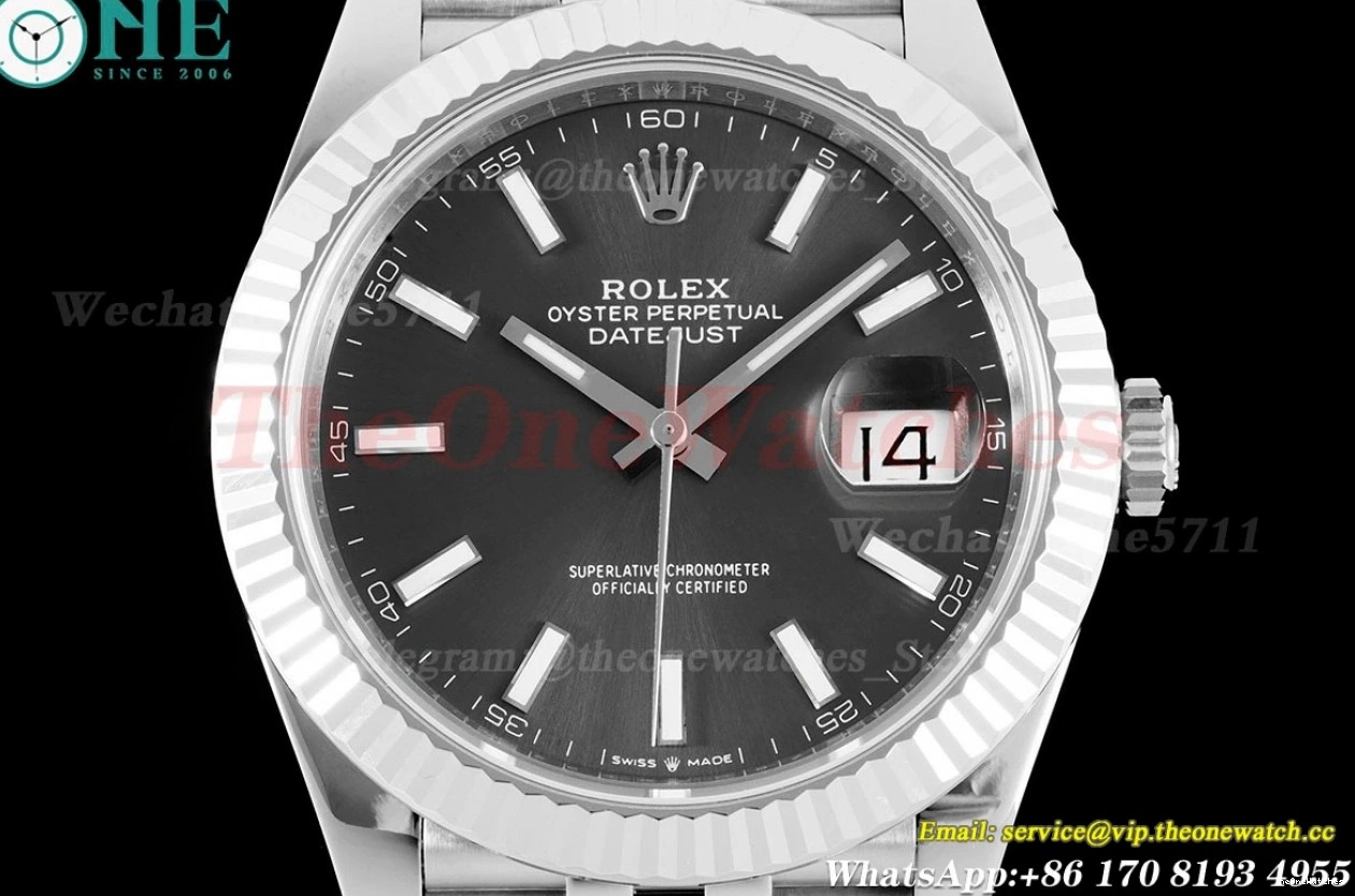 VSF Grey 41mm 126334 Flt VS3235 Jub SS 904L Datejust SS Stk 0320